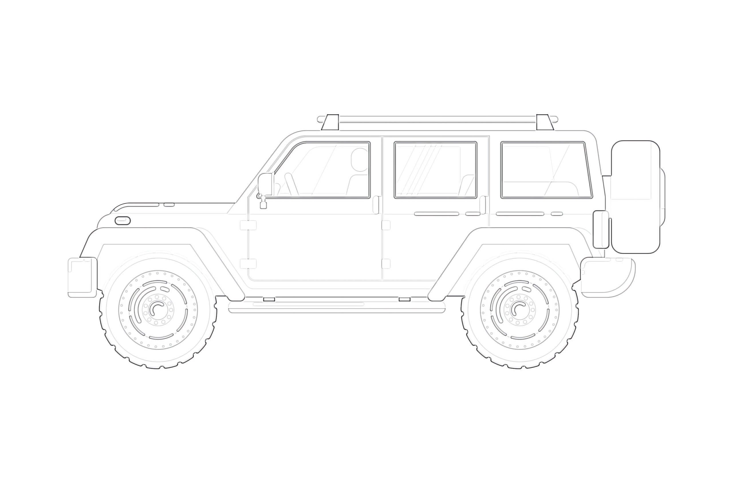 Extreme Travel Car - Coloring page
