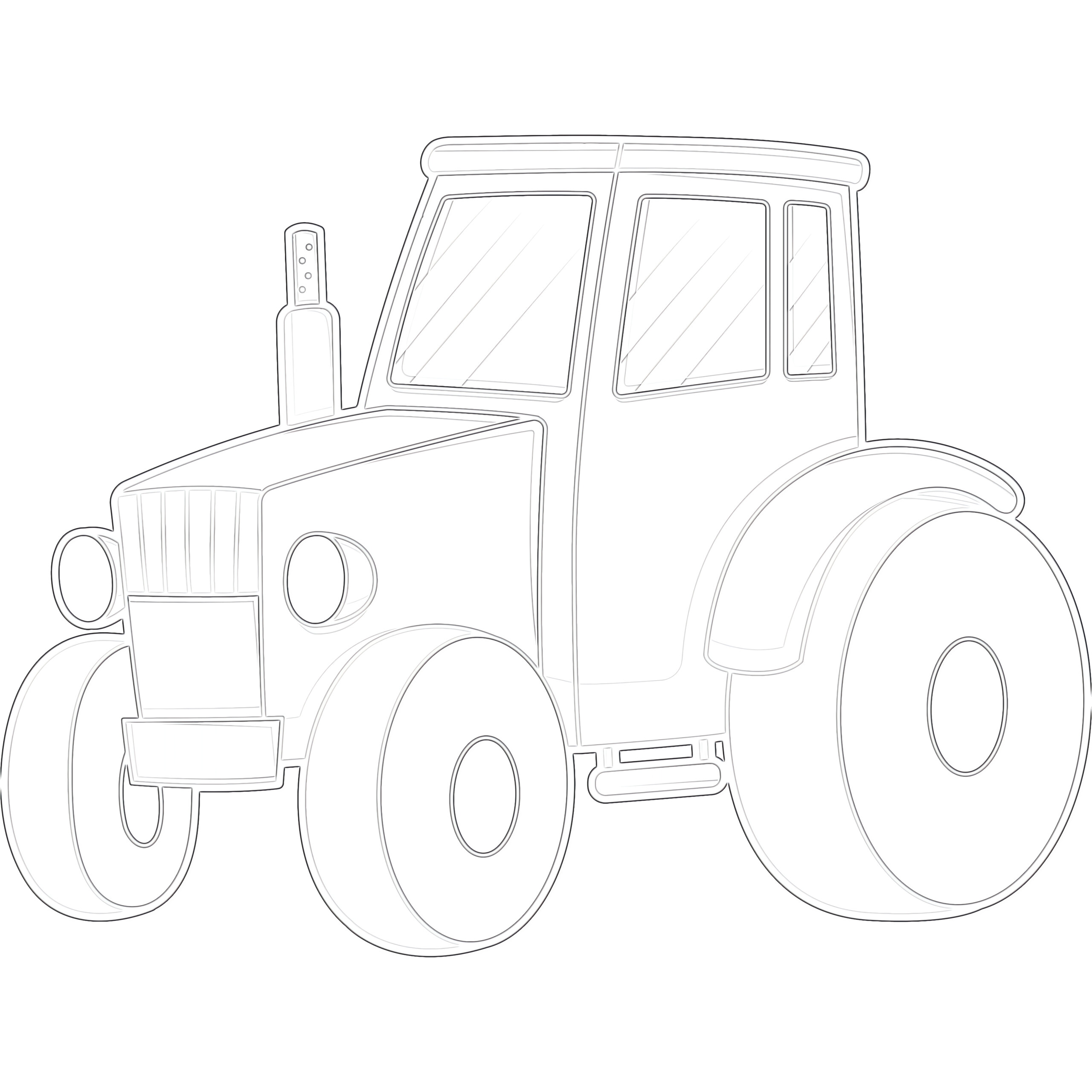 Tractor Cartoon - Coloring page