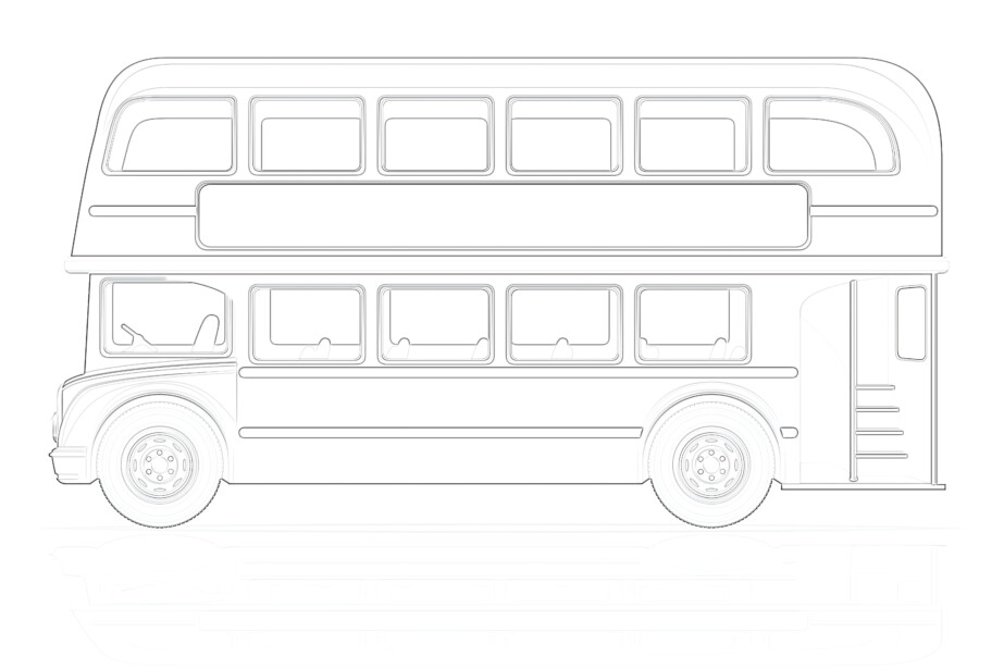 London Red Bus - Coloring page