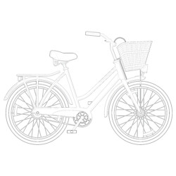 Classic Woman Bicycle - Printable Coloring page