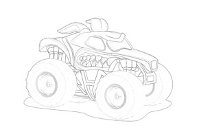 Adventure Off Road Big Monster Truck - Coloring page