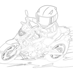 Vespa Scooter - Coloring page