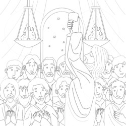 Jesus Carried The Cross Assisted By Simon From Cyrene - Coloring page