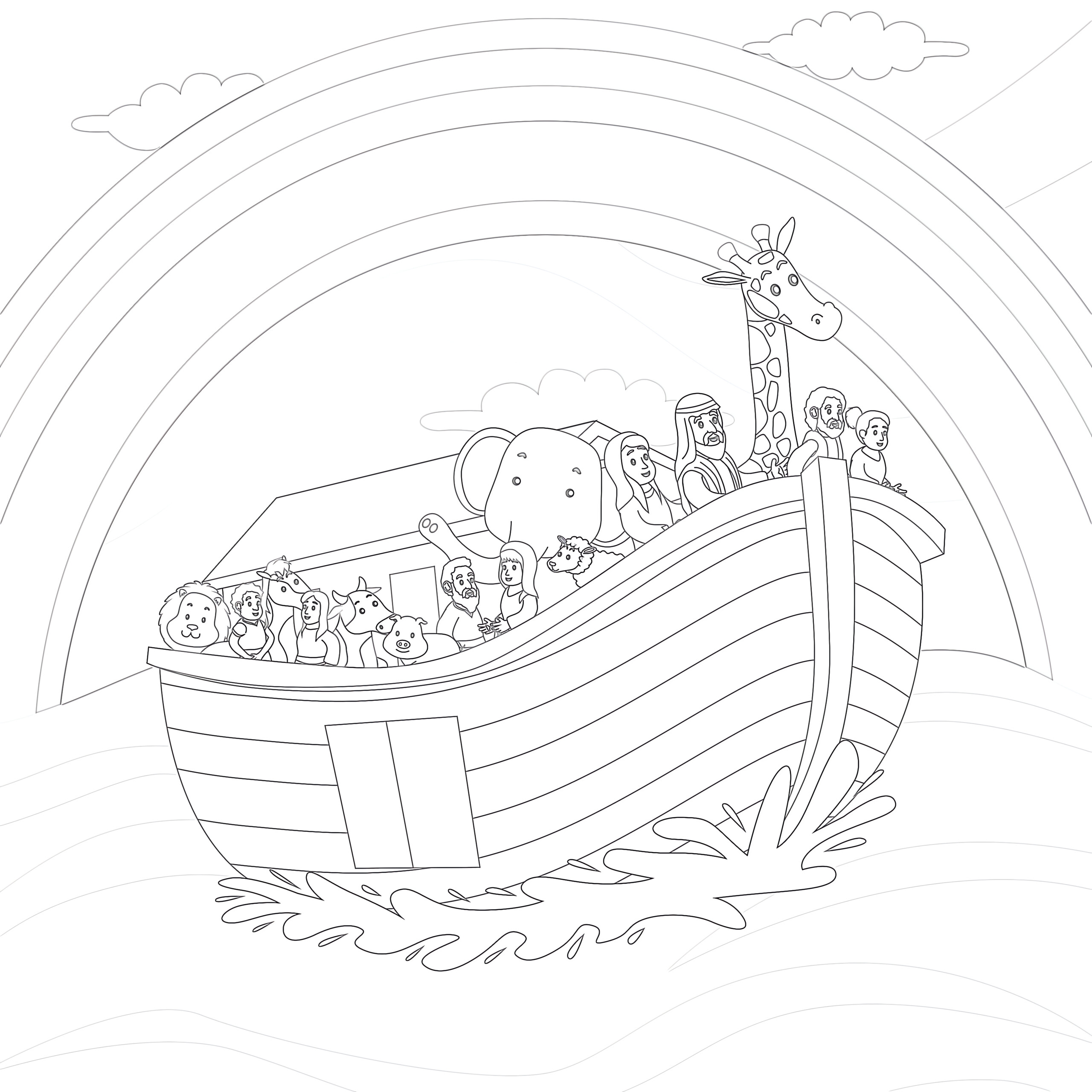 Noah And The Ark - Coloring page