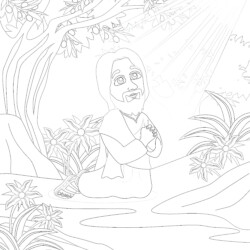 People Way Through Sands - Printable Coloring page