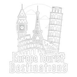 World Travel By Airplane - Printable Coloring page