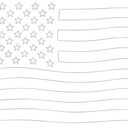 Liberty Statue With United States Flag - Printable Coloring page