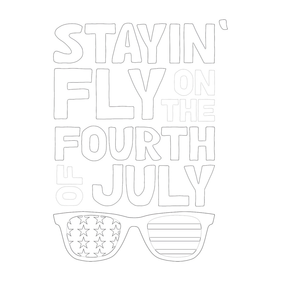 4th of July - Coloring page