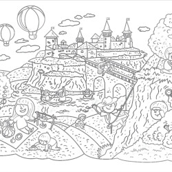 Flat Line Kiev Banner - Coloring page
