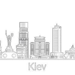Ukrainian City Kamyanets Podilsky - Coloring page