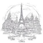 Europe Tourist Destinations Coloring Page