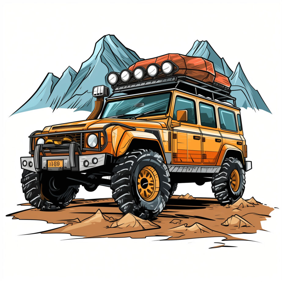 Extreme Travel Car Coloring Page 2