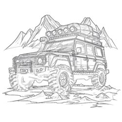 Extreme Travel Car - Printable Coloring page