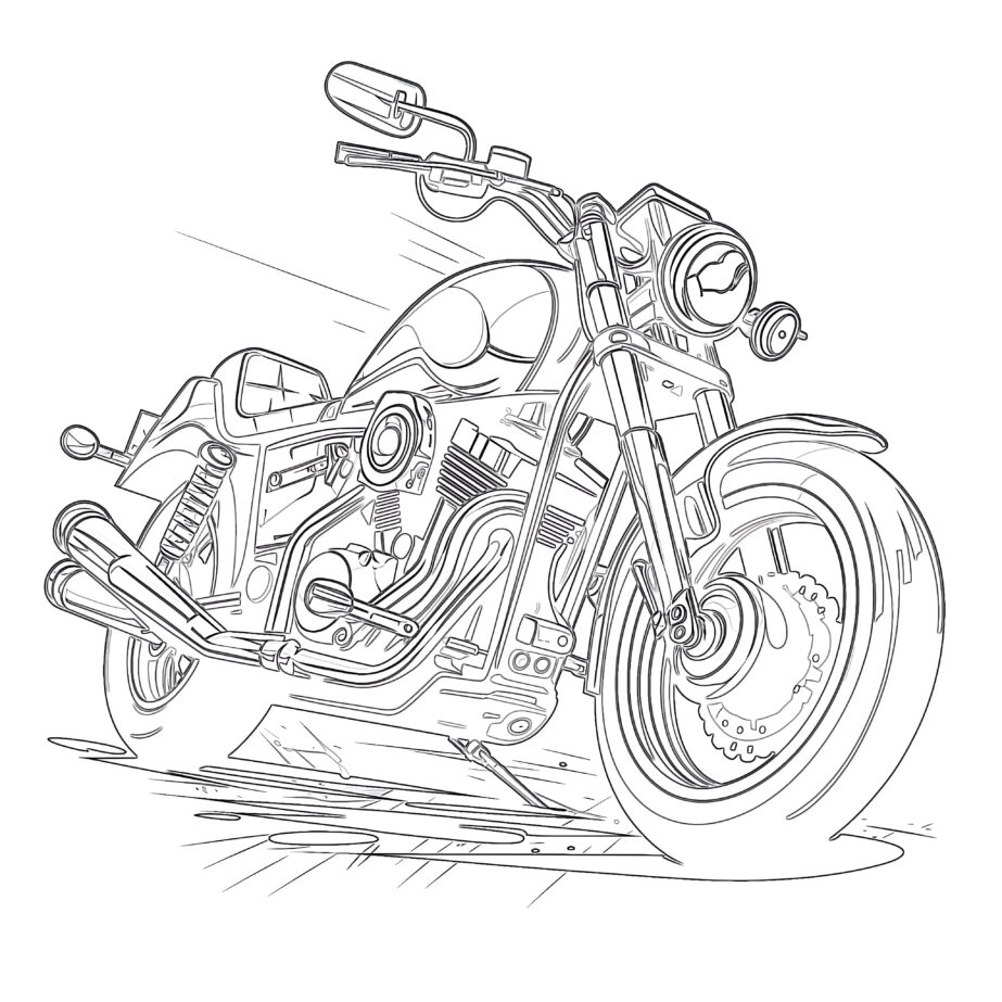 Fast Ride Naked Bike Motorcycle Coloring Page