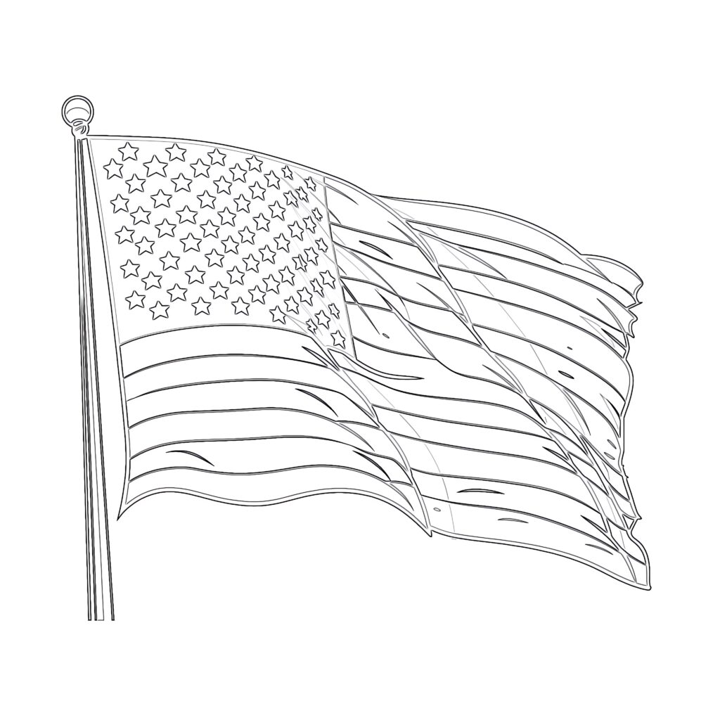 Flag of USA Coloring Page | Coloring Pages Mimi Panda