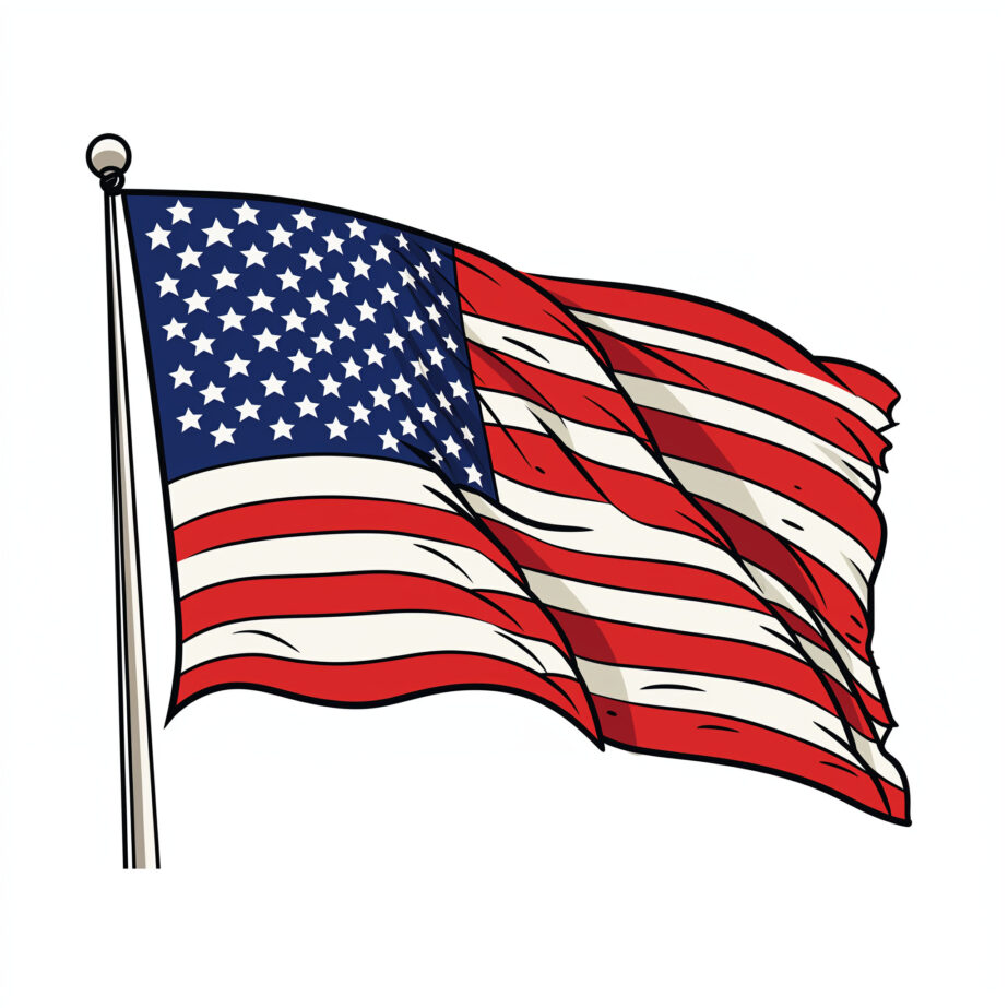 Flag Of USA Coloring Page 2