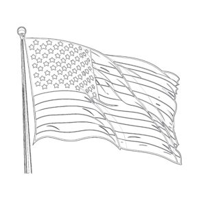Free Printable American Flag Coloring - Flag Of Usa Coloring Page 293x293