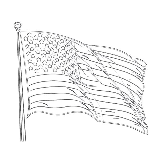 Flag of USA Coloring Page Coloring - Flag Of Usa Coloring Page 630x630