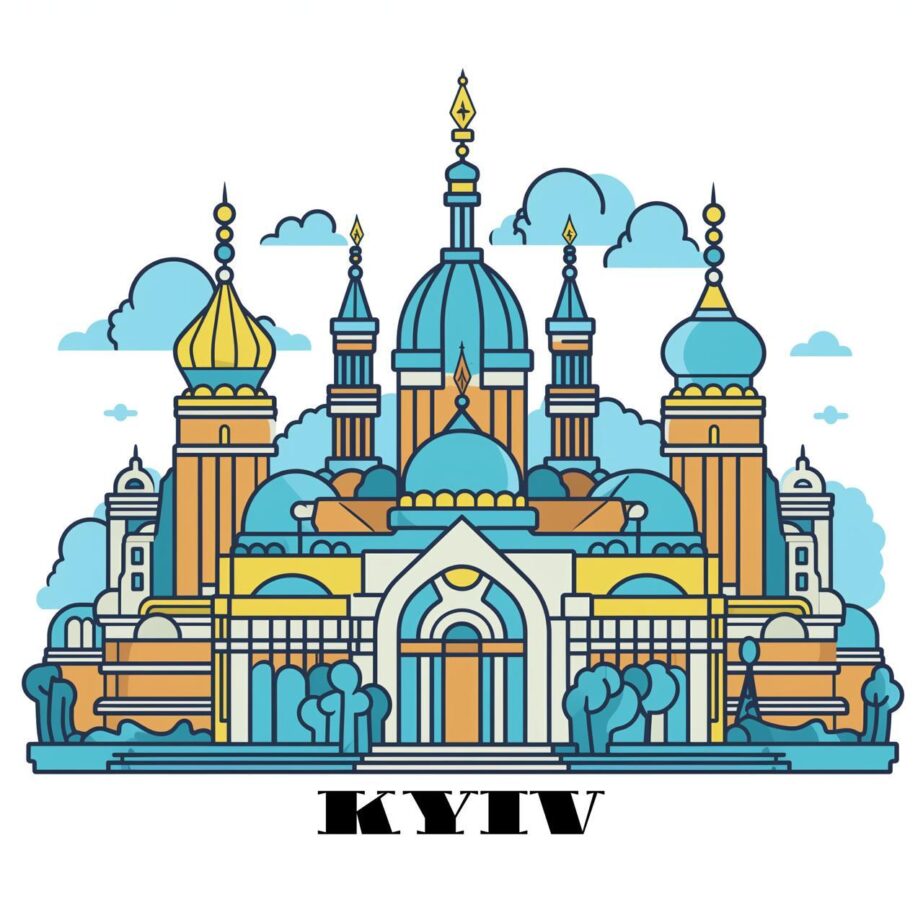 Flat Line Kiev Banner Coloring Page 2