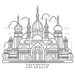 Flat Line Kiev Banner - Printable Coloring page