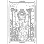 Four Of Wands Coloring Page