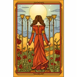 Four Of Wands Coloring Page - Origin image