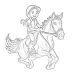 Horse Riding Coloring Page