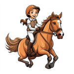 Horse Riding Coloring Page 2