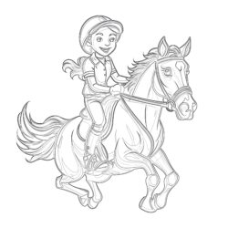 Horse Riding - Printable Coloring page