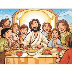 Jesus Celebrates the Last Supper with the Disciples Coloring Page - Origin image