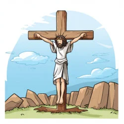 Jesus Died on the Cross Coloring Page - Origin image