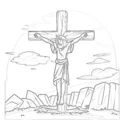 Jesus Died on the Cross Coloring Page - Printable Coloring page