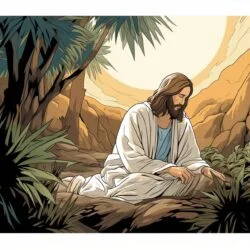 Jesus Prays in the Garden of Gethsemane Coloring Page - Origin image