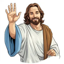 Jesus with an Open Hand Coloring Page - Origin image