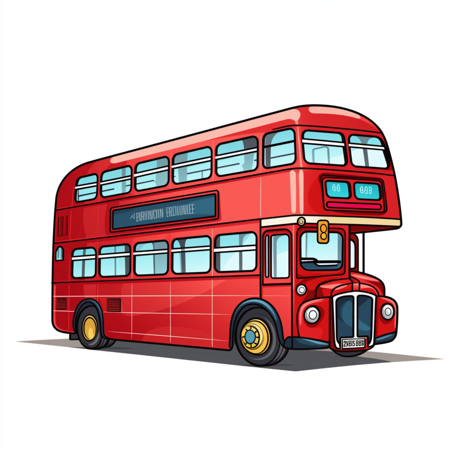 London Red Bus Coloring Page 2