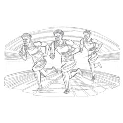 Men Is Sprint Race - Printable Coloring page