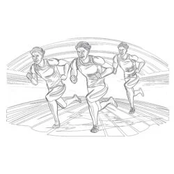 Men Is Sprint Race - Printable Coloring page