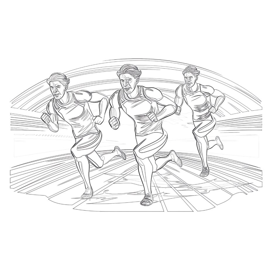 Men Is Sprint Race Coloring Page
