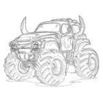 Monster Truck With Horns Coloring Page
