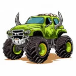 Monster Truck With Horns Coloring Page 2 2