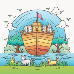 Noah and the Ark Coloring Page - Origin image