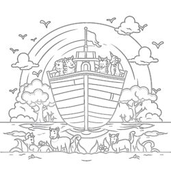 Noah and the Ark Coloring Page - Printable Coloring page