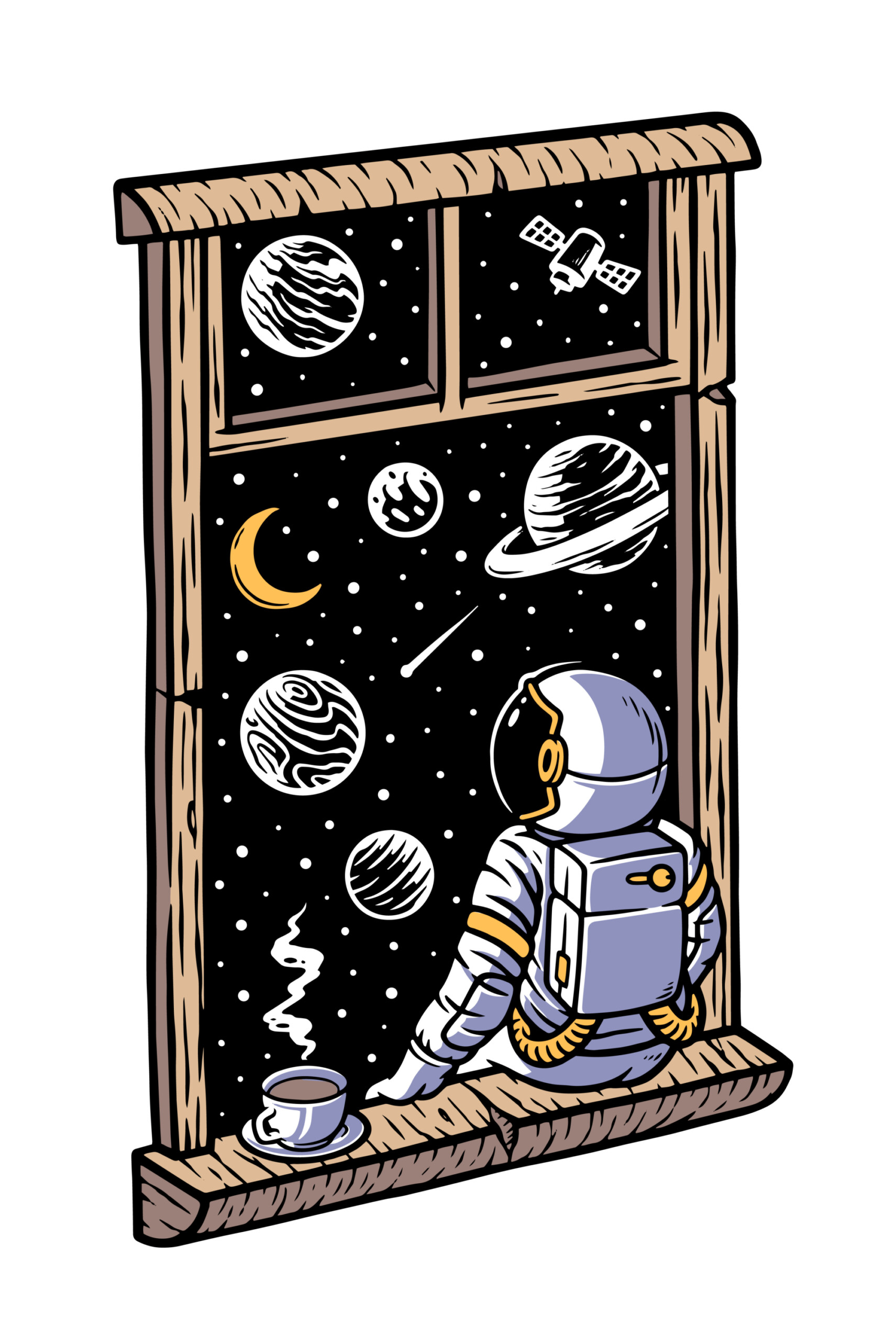 Astronaut Looks Out Of The Window - Original image
