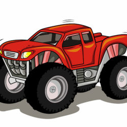 Red Monster Truck Jumping Car - Origin image