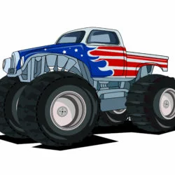 Big Monster Truck With USA Flag - Origin image