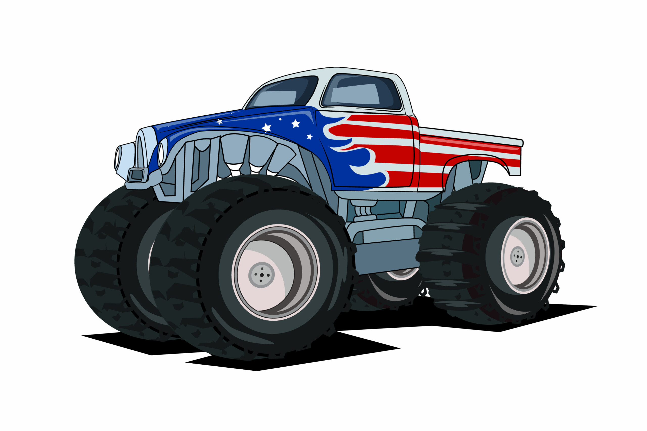 Big Monster Truck With USA Flag - Original image