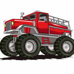 Red Monster Truck Jumping Car - Origin image
