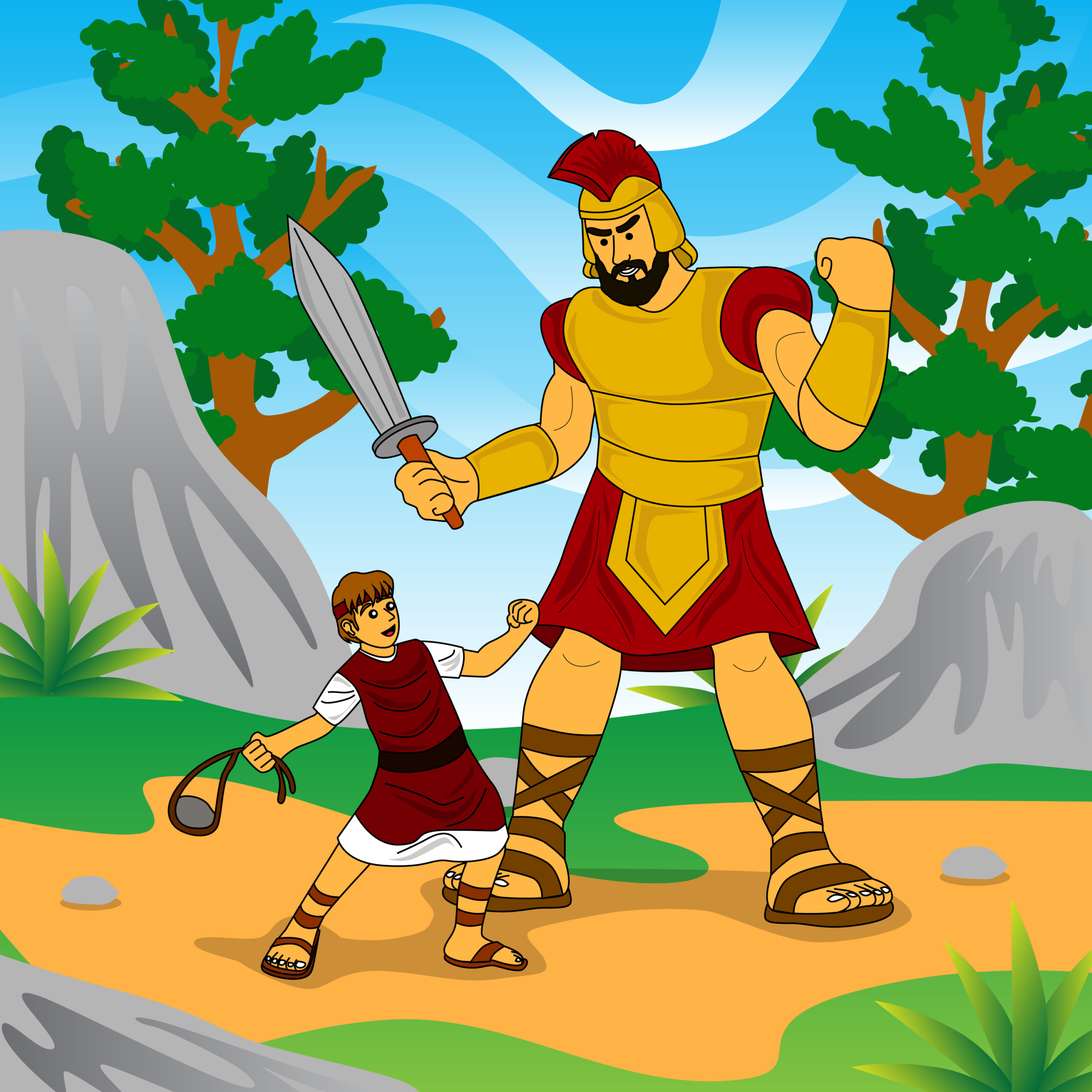 Bible Story David Against Goliath - Original image