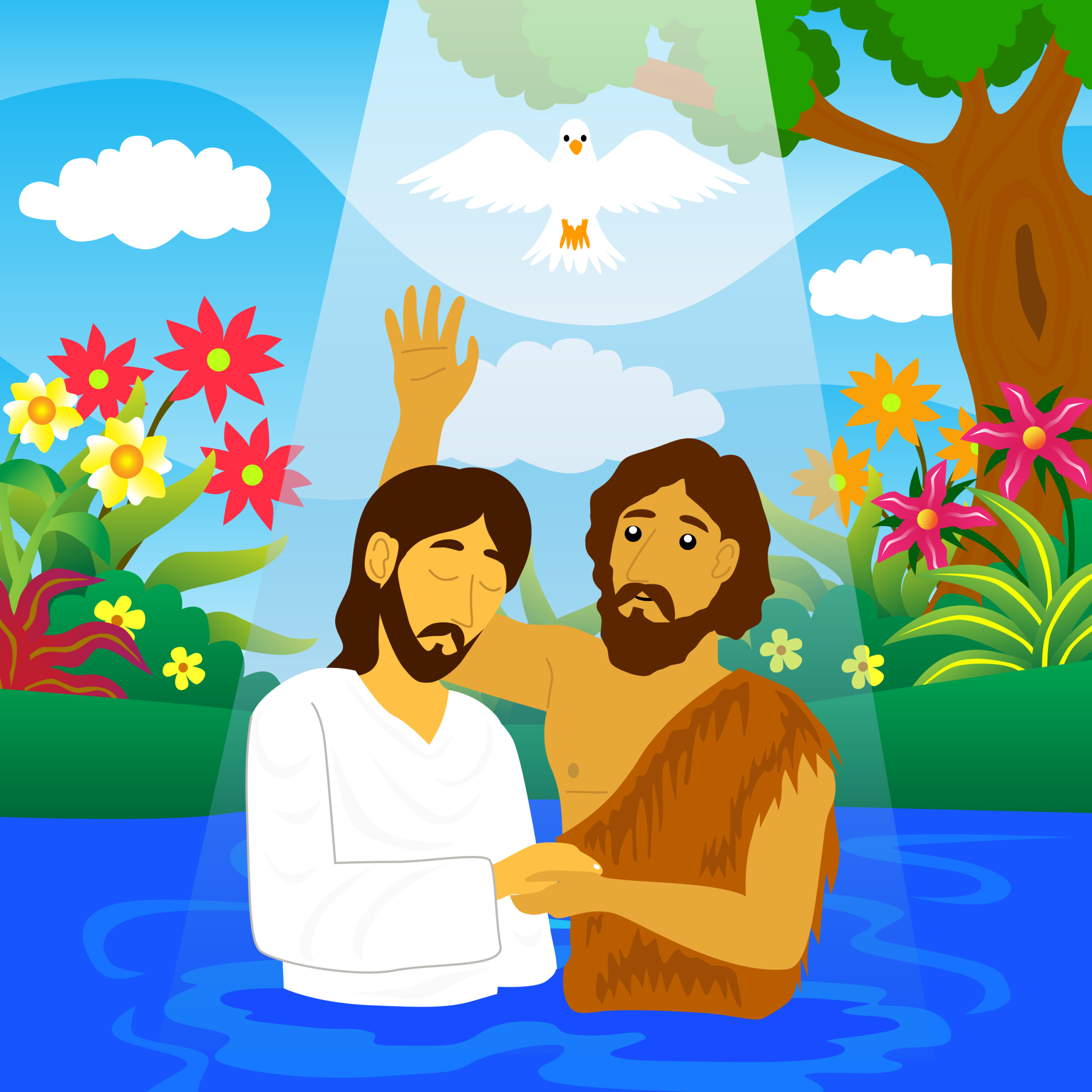Jesus Being Baptized In Jordan River - Original image