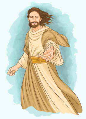 Jesus With An Open Hand - Original image